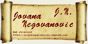 Jovana Negovanović vizit kartica